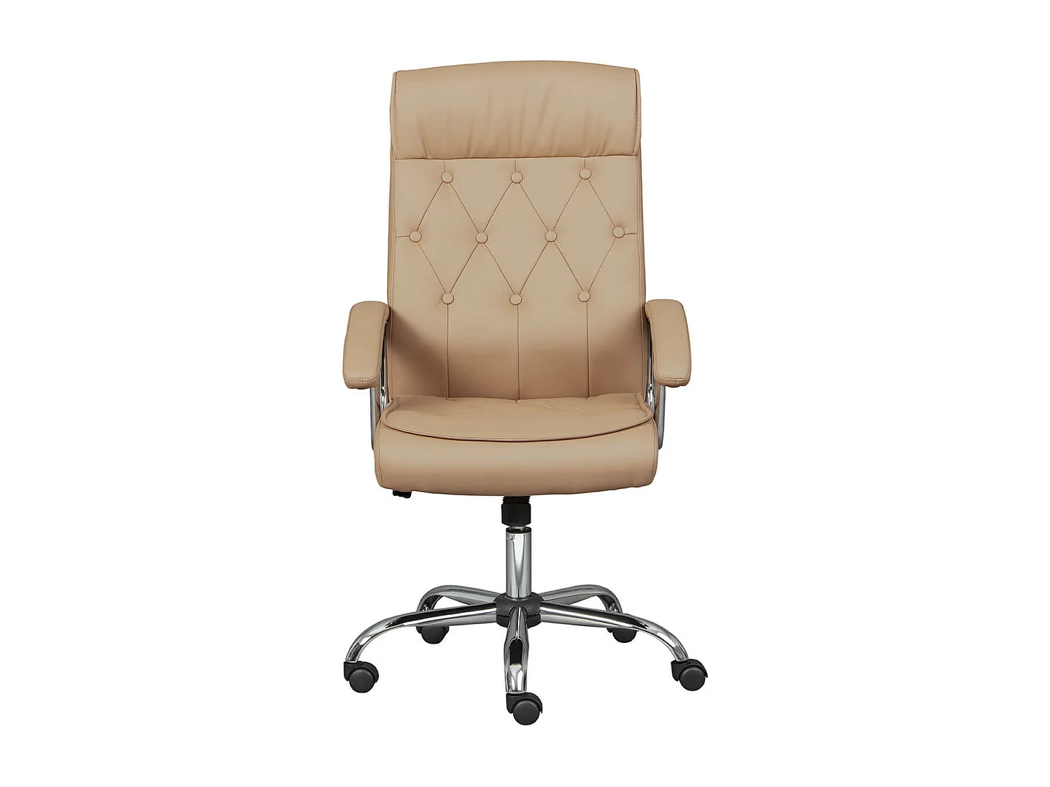 SCOTTY - Fauteuil de Bureau Chromé et Simili Camel