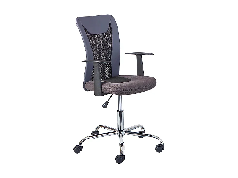 DEANA - Fauteuil de Bureau sur Roulettes Gris et Noir
