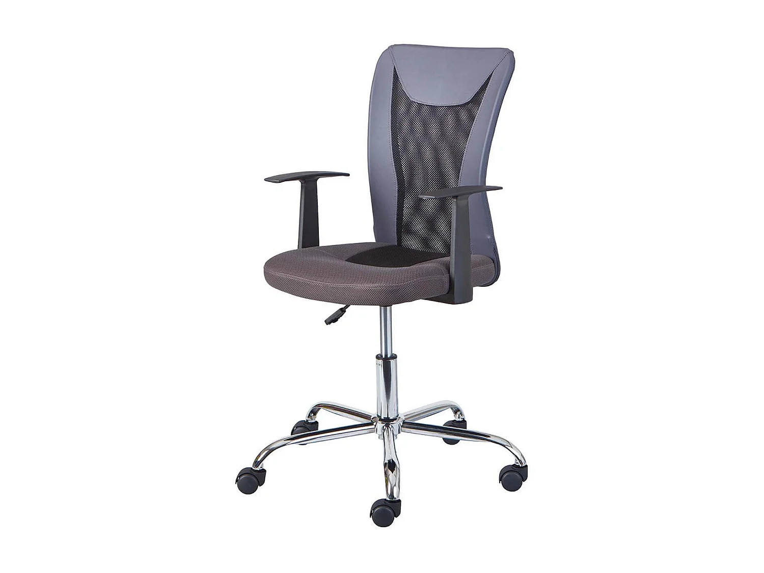 DEANA - Fauteuil de Bureau sur Roulettes Gris et Noir