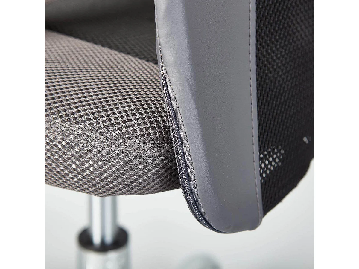 DEANA - Fauteuil de Bureau sur Roulettes Gris et Noir