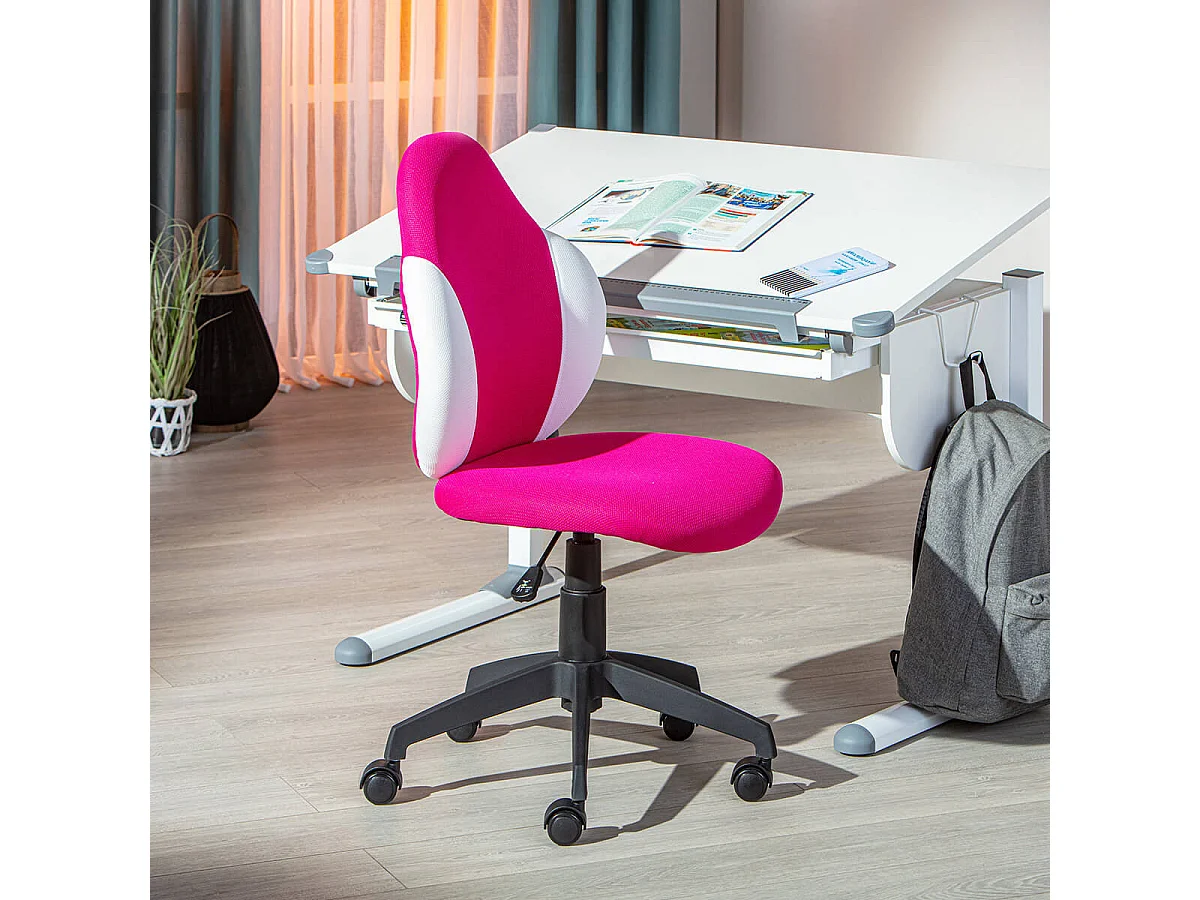 PREZI - Fauteuil Pivotant Rose pour Enfant