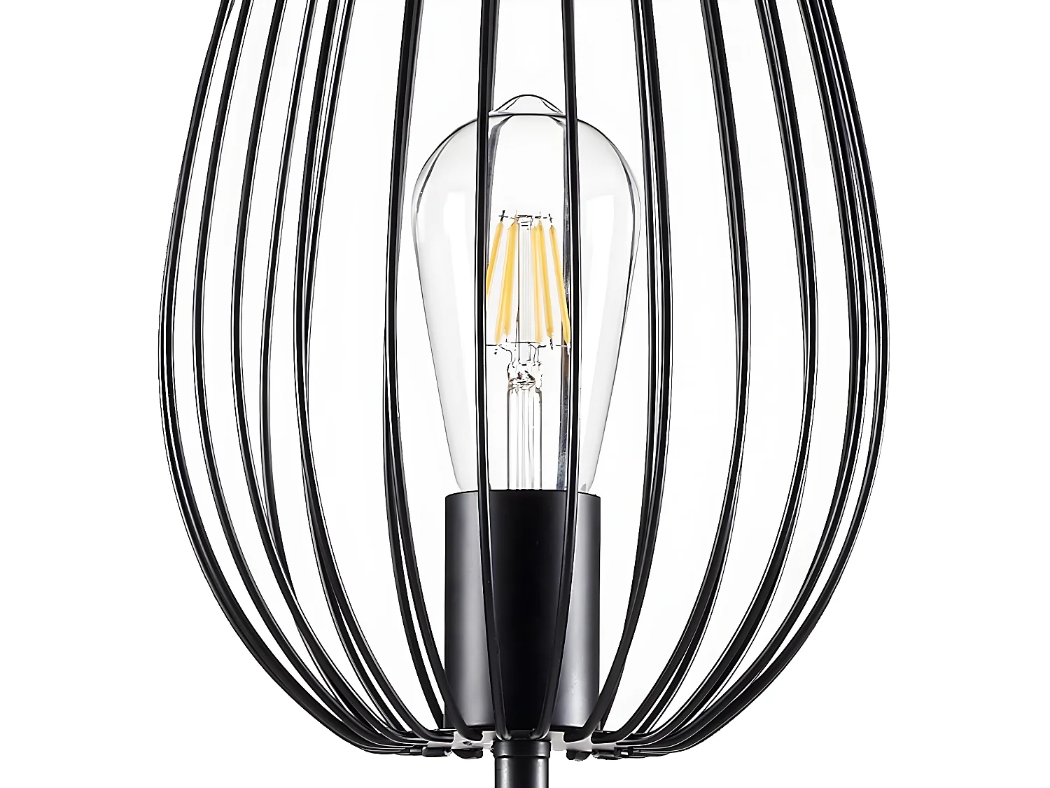 MUSCARI - Lampadaire en Métal filaire Noir