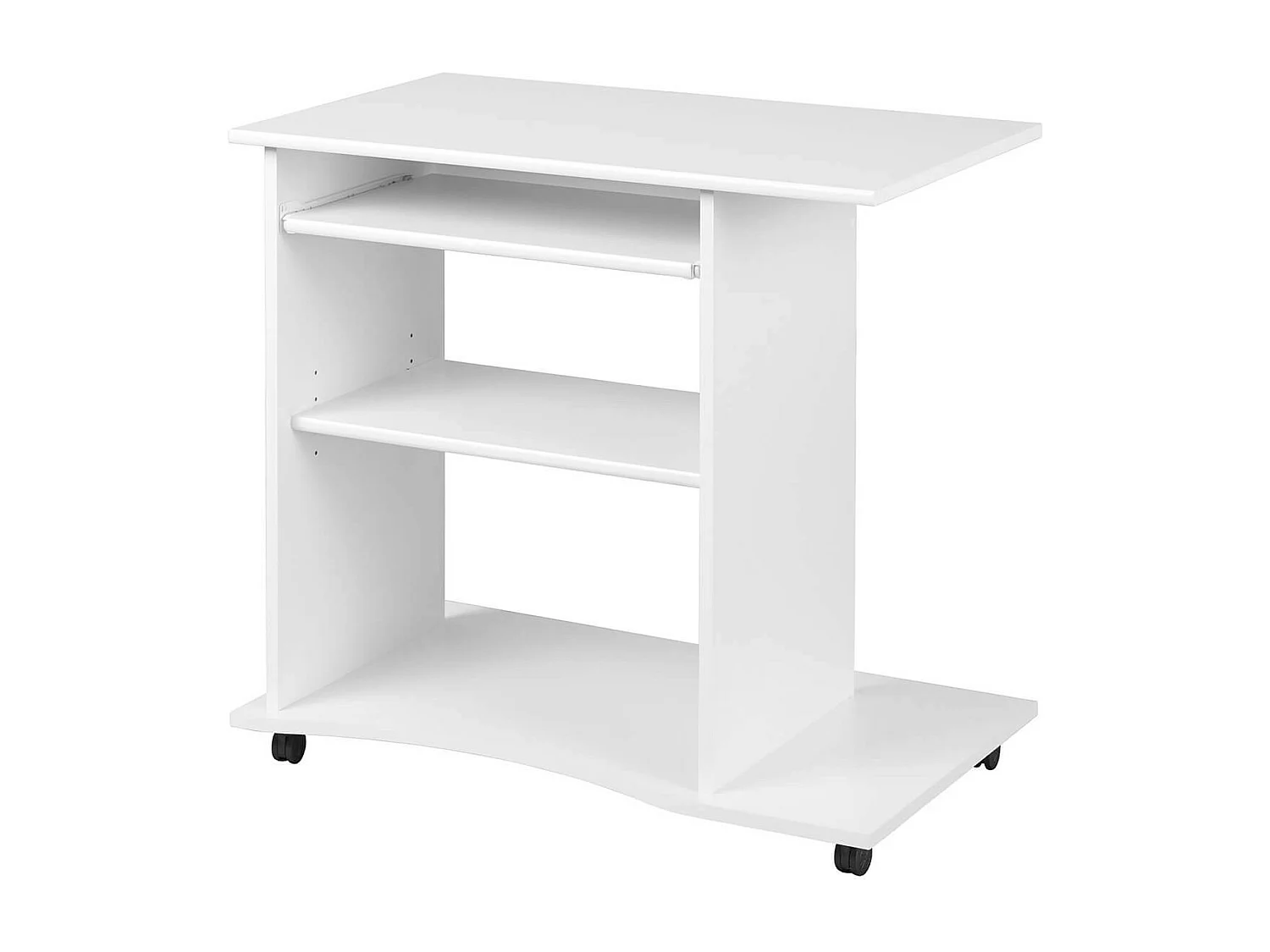 TEO - Meuble Informatique sur Roulettes Coloris Blanc