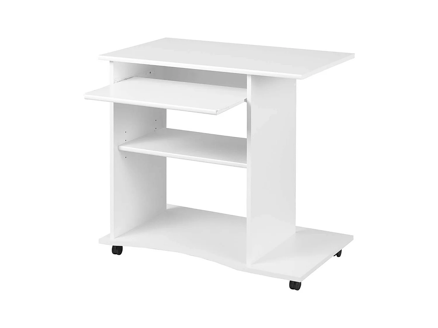 TEO - Meuble Informatique sur Roulettes Coloris Blanc