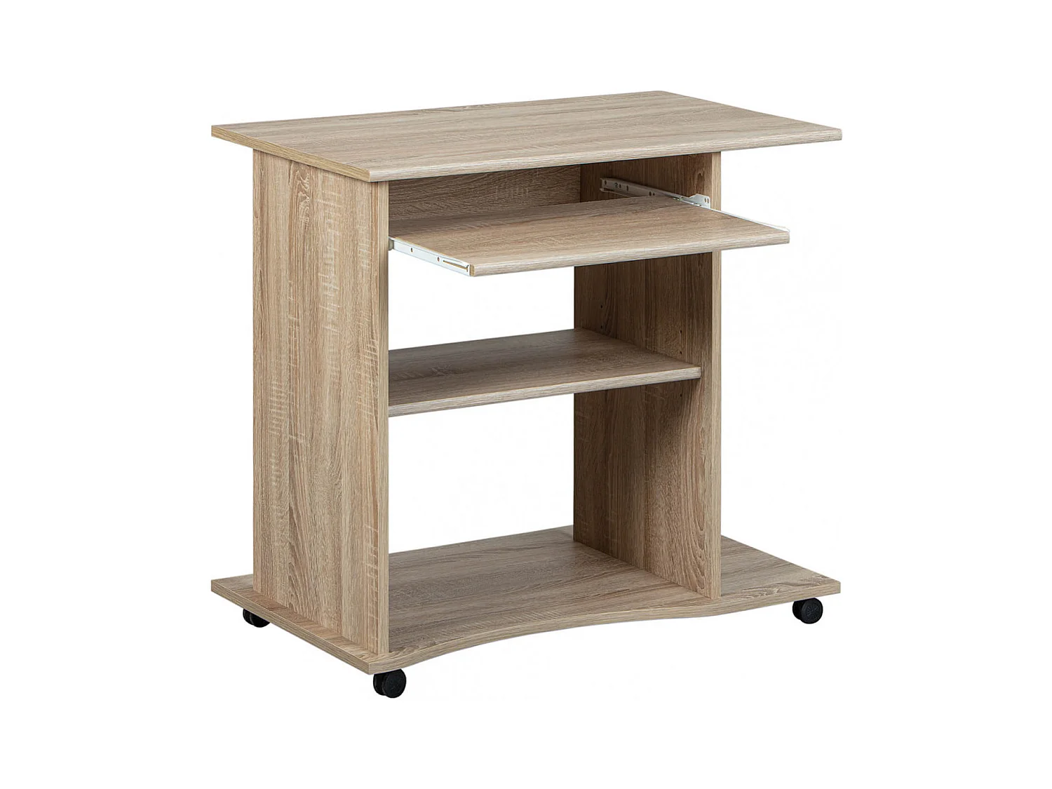 LIST - Meuble Informatique sur Roulettes Aspect Bois