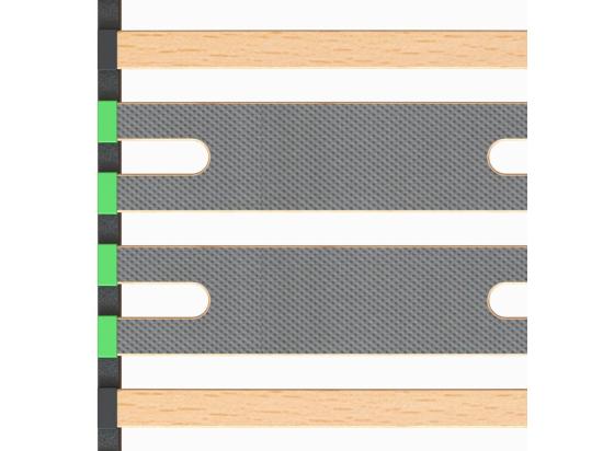 vente unique ALTOZONE - Sommier 2x16 Lattes 140x200cm