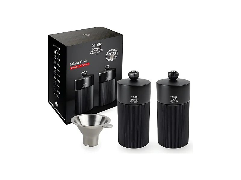 Coffret Duo line 12 cm noir mat  et son entonnoir