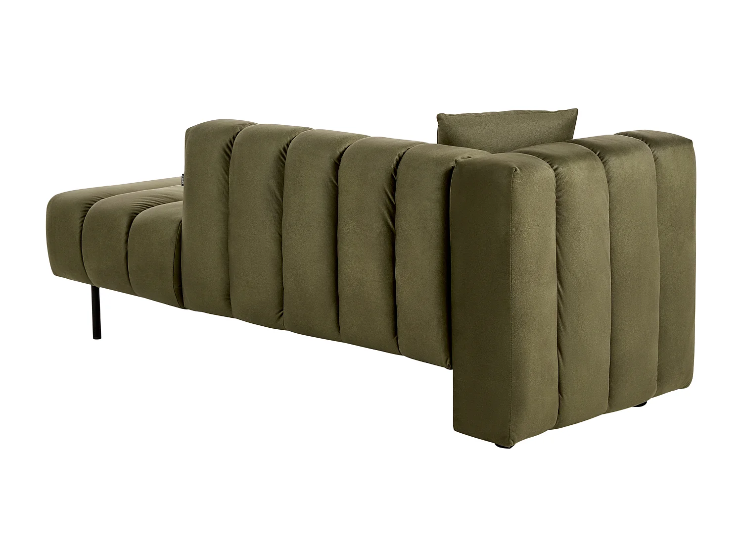 Linkszijdige chaise longue LANNILS Fluweel Olijfgroen