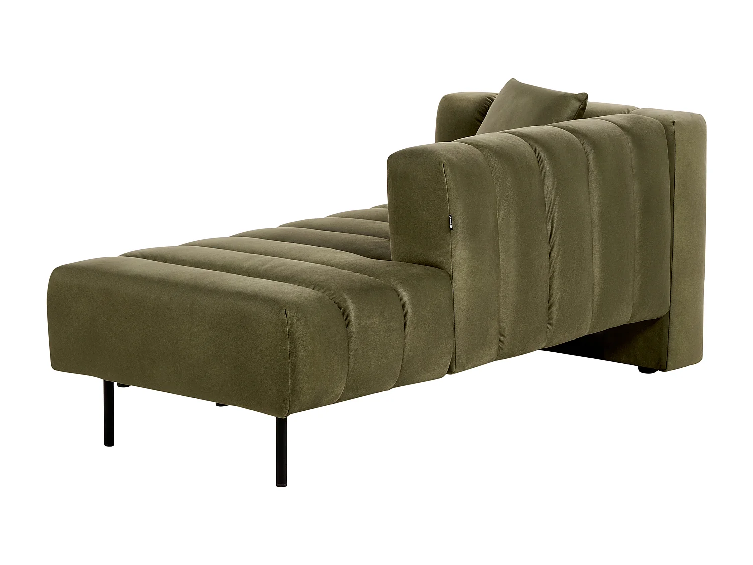 Linkszijdige chaise longue LANNILS Fluweel Olijfgroen