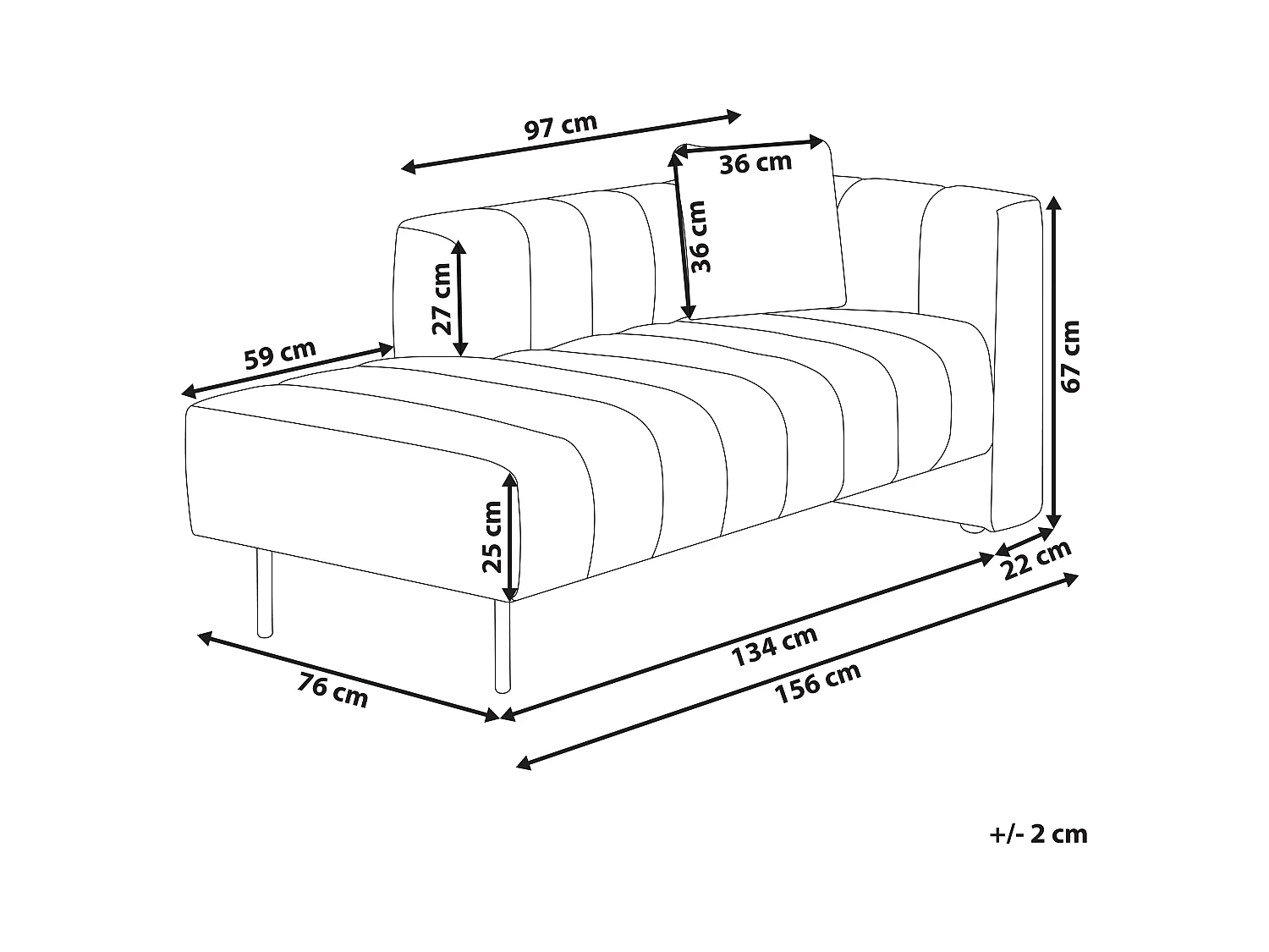 Chaise longue côté droit LANNILS Cuir PU Blanc cassé