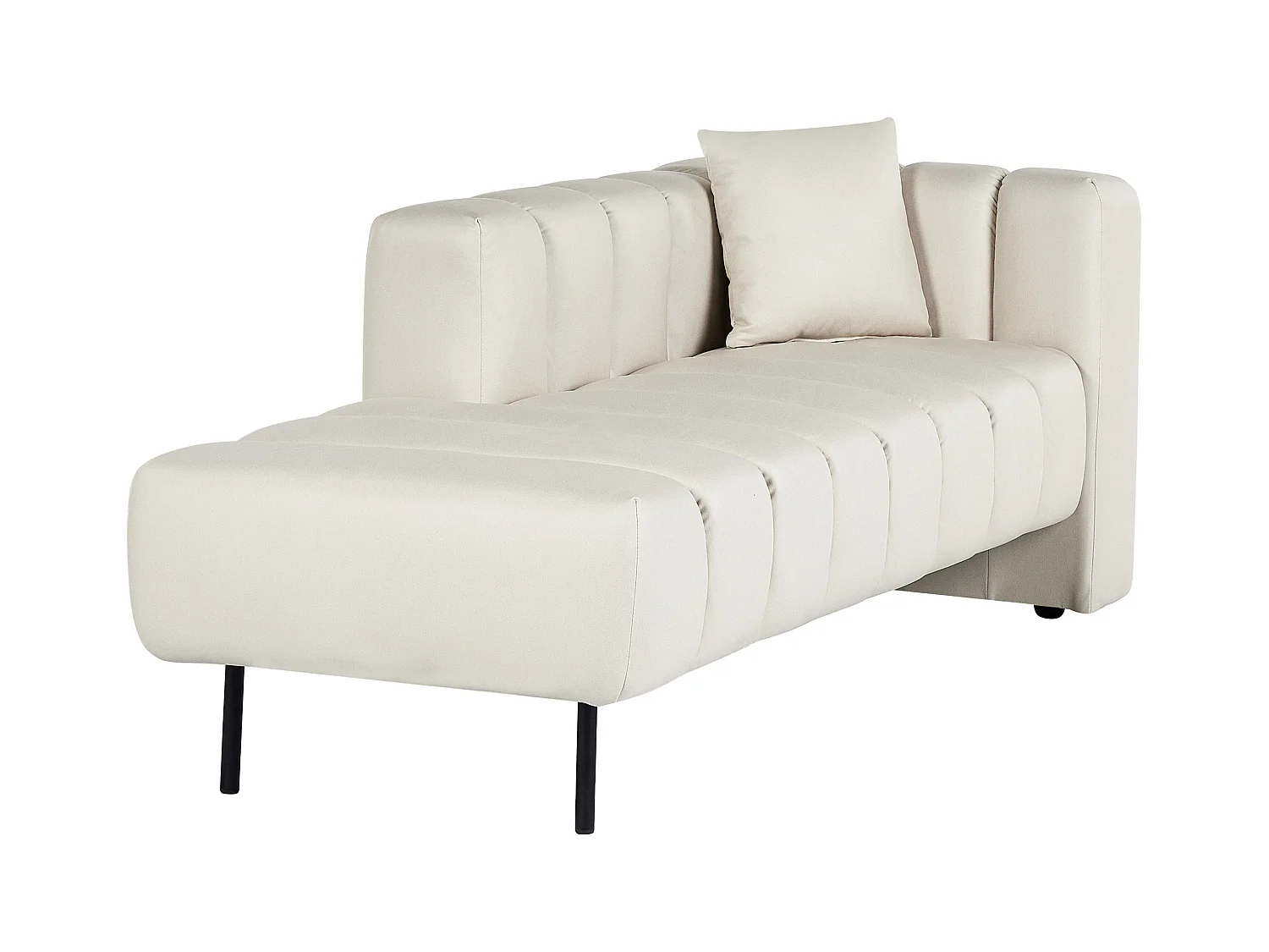 Chaise longue côté droit LANNILS Cuir PU Blanc cassé