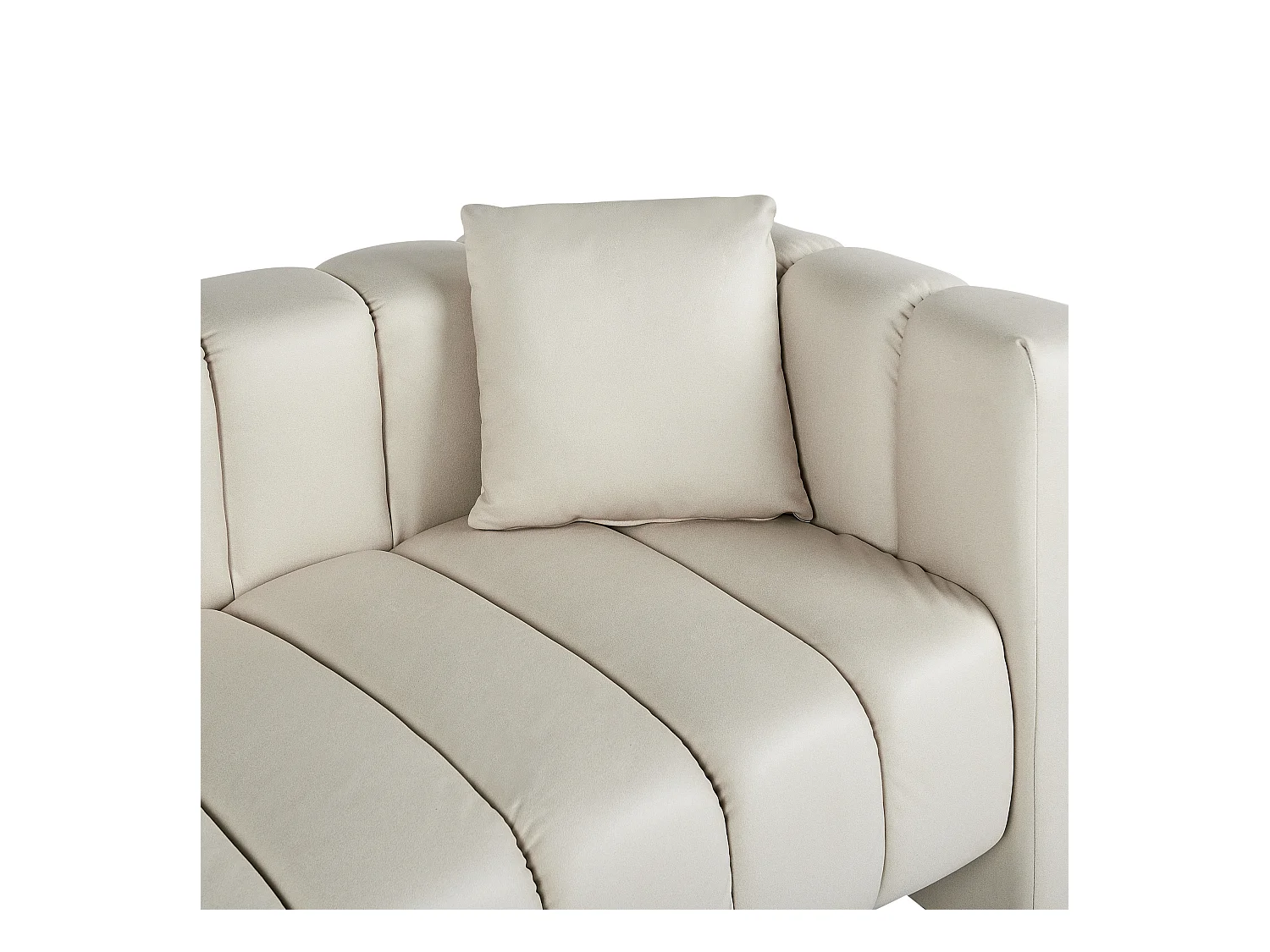 Chaise longue côté droit LANNILS Cuir PU Blanc cassé