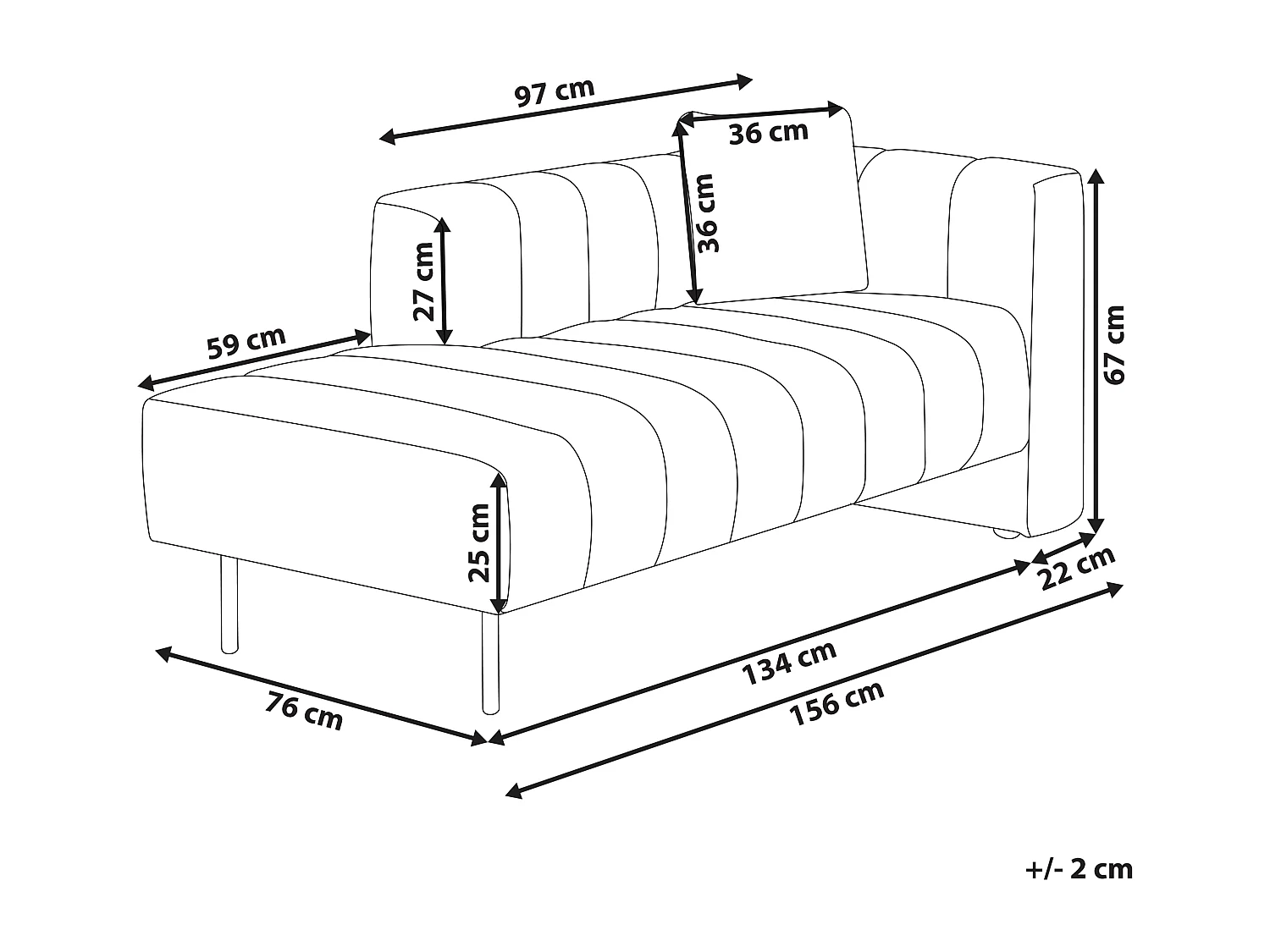 Chaise longue côté droit LANNILS Cuir PU Blanc cassé