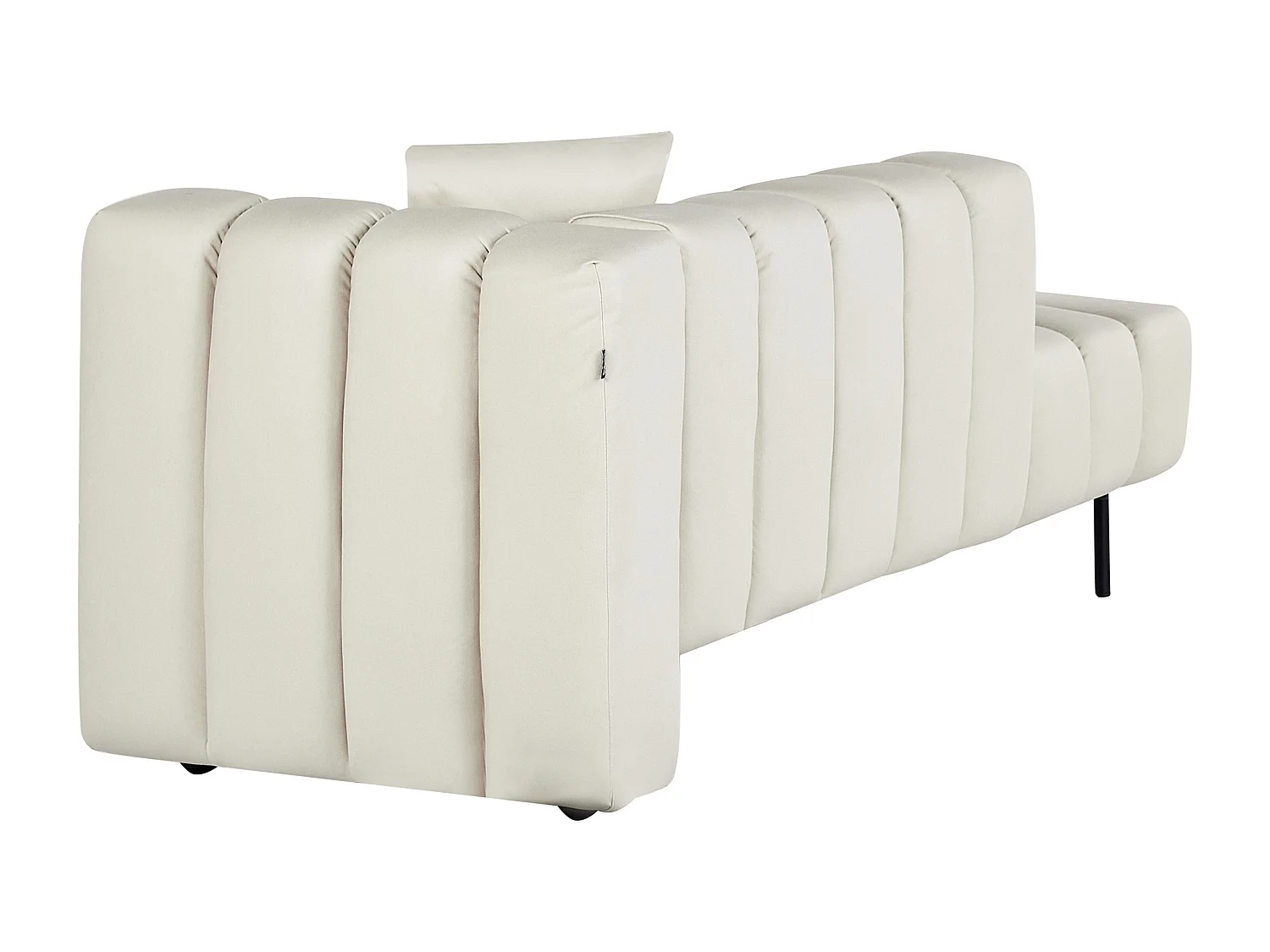 Rechtszijdige chaise longue LANNILS Kunstleer Gebroken wit