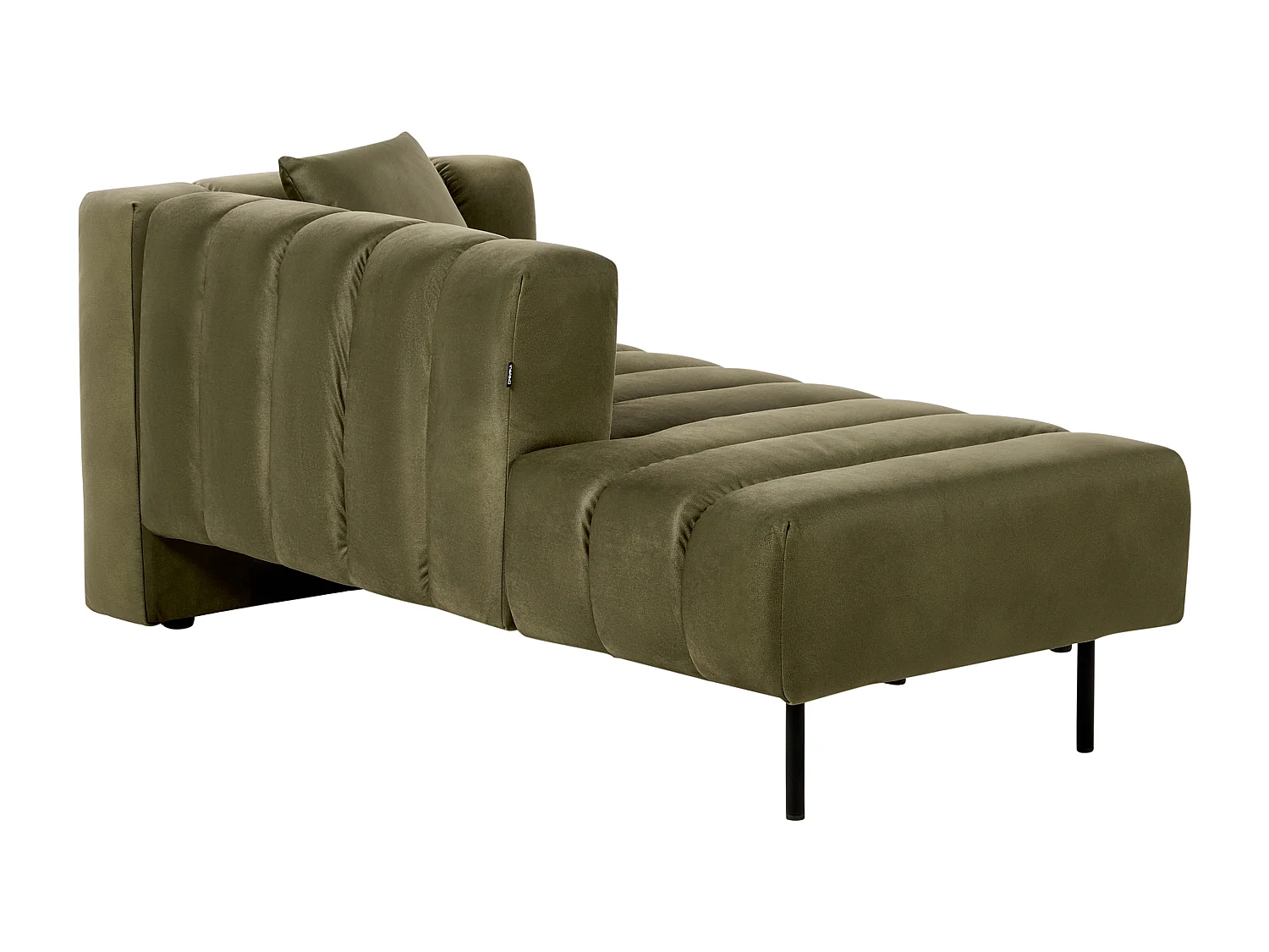 Rechtszijdige chaise longue LANNILS Fluweel Olijfgroen
