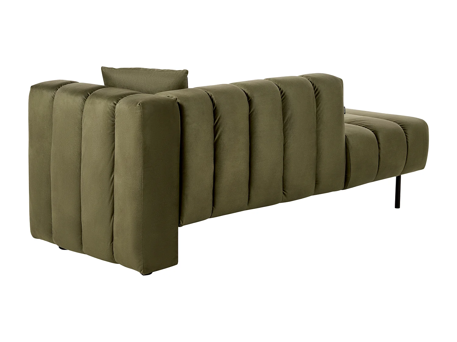 Rechtszijdige chaise longue LANNILS Fluweel Olijfgroen