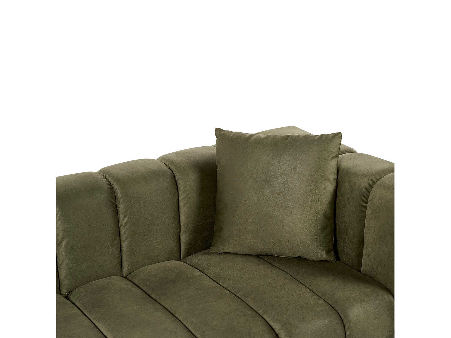 Rechtszijdige chaise longue LANNILS Fluweel Olijfgroen