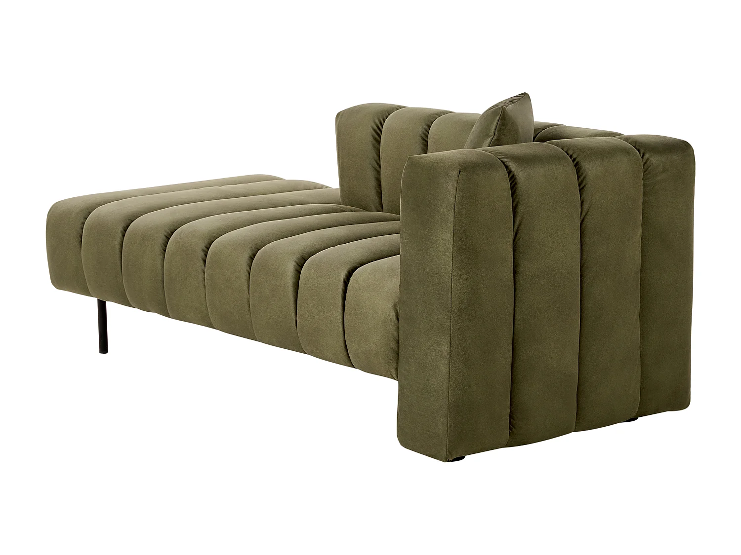 Chaise longue côté droit LANNILS Velours Vert olive