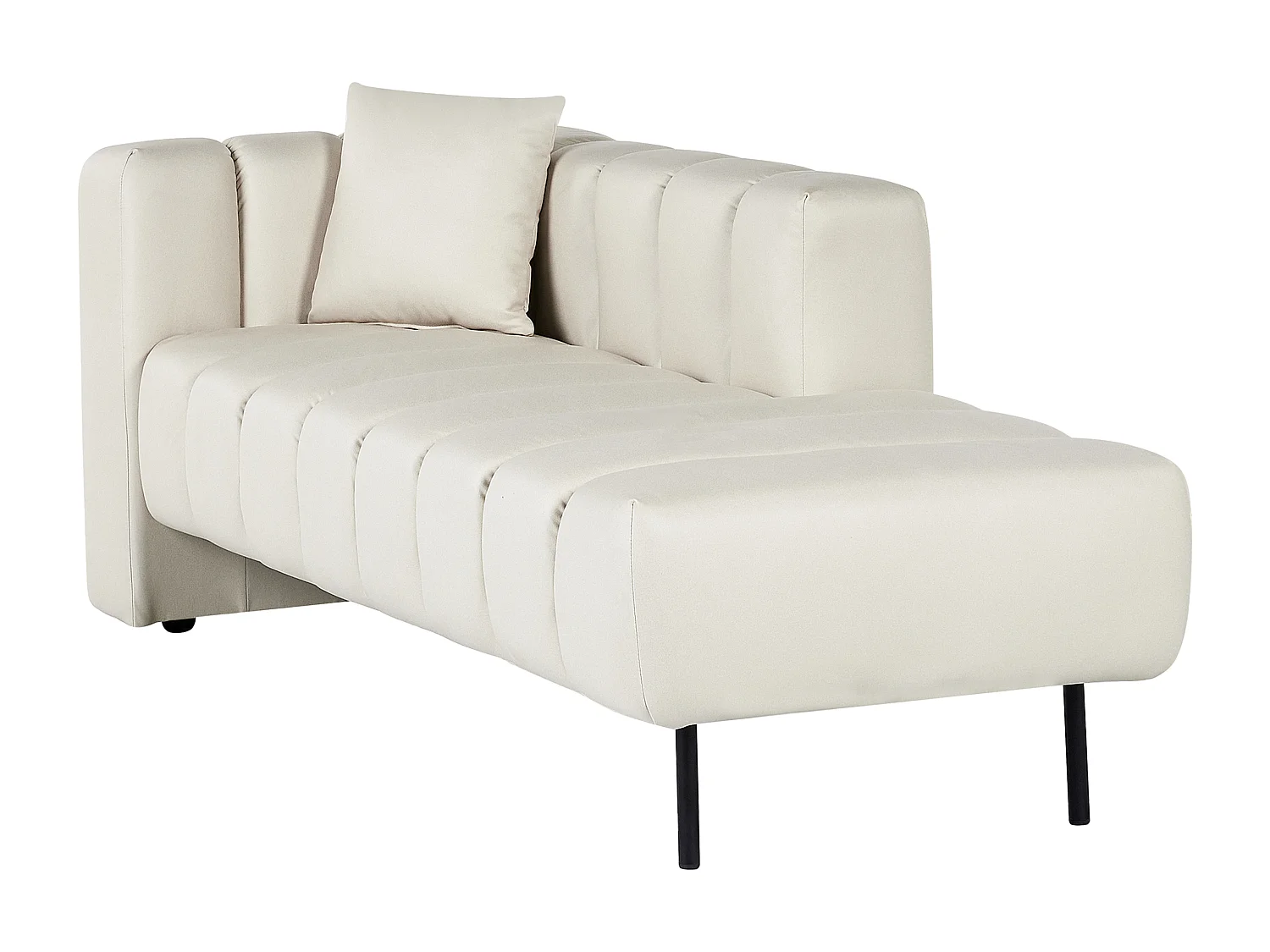 Linkszijdige chaise longue LANNILS Kunstleer Gebroken wit