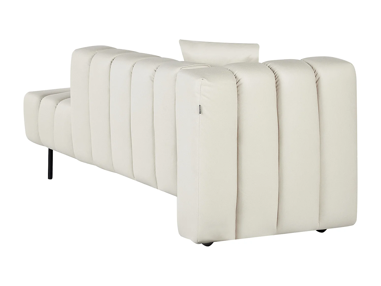 Linkszijdige chaise longue LANNILS Kunstleer Gebroken wit