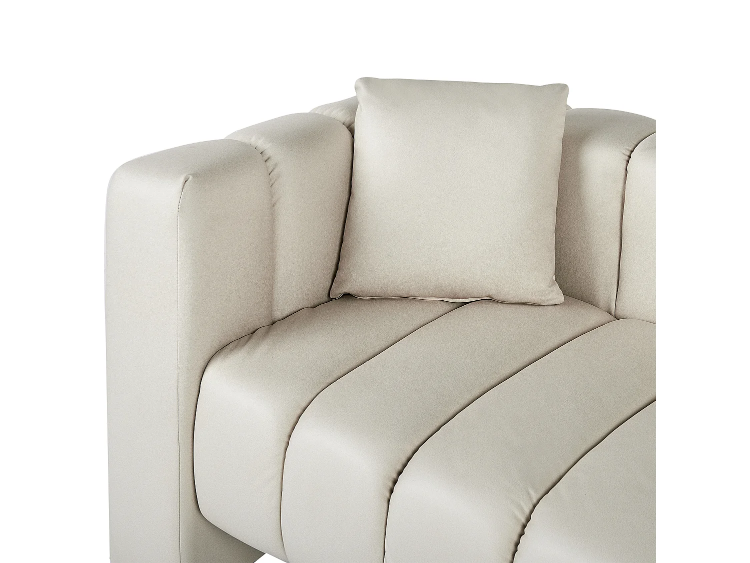 Linkszijdige chaise longue LANNILS Kunstleer Gebroken wit