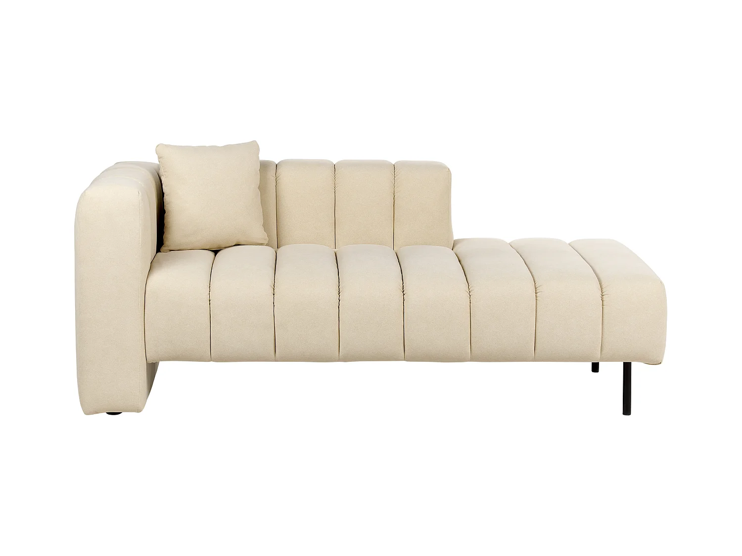 Chaise longue côté droite LANNILS Cuir PU Blanc cassé