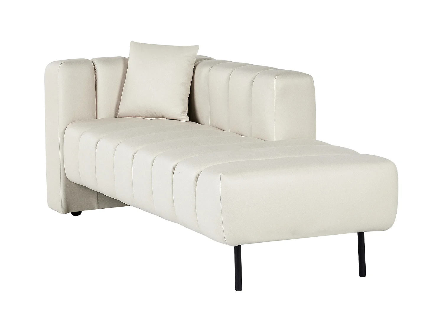 Chaise longue côté droite LANNILS Cuir PU Blanc cassé