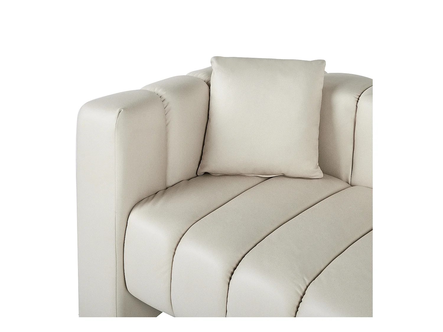 Chaise longue côté droite LANNILS Cuir PU Blanc cassé