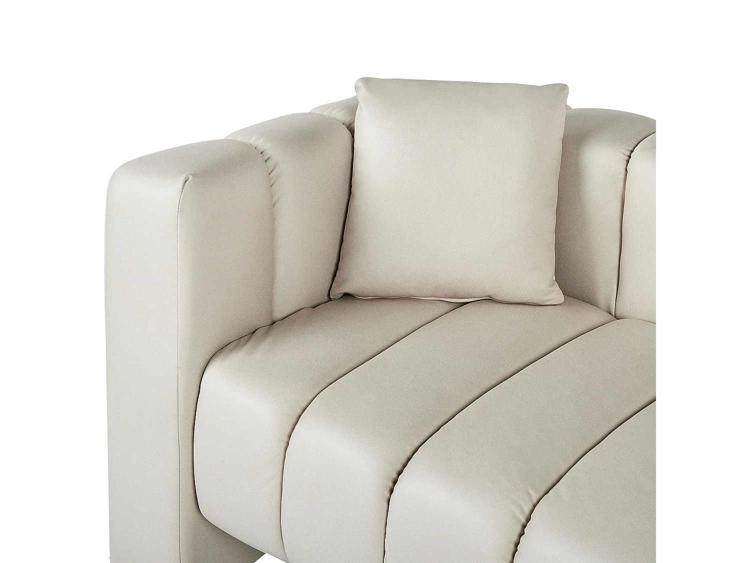 Szezlong lewostronny LANNILS Ekoskóra Złamana biel