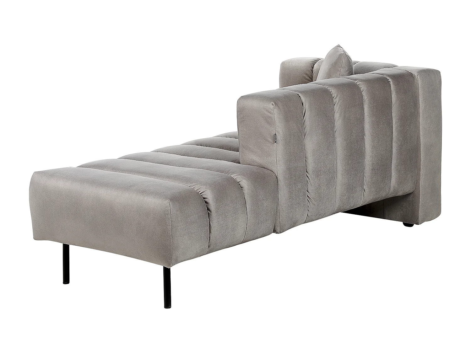 Chaise longue côté droite LANNILS Velours Taupe