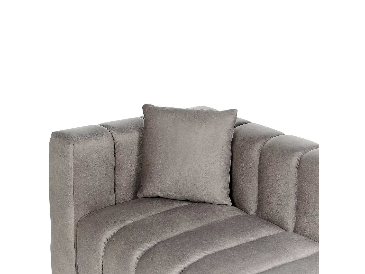 Chaise longue côté droite LANNILS Velours Taupe