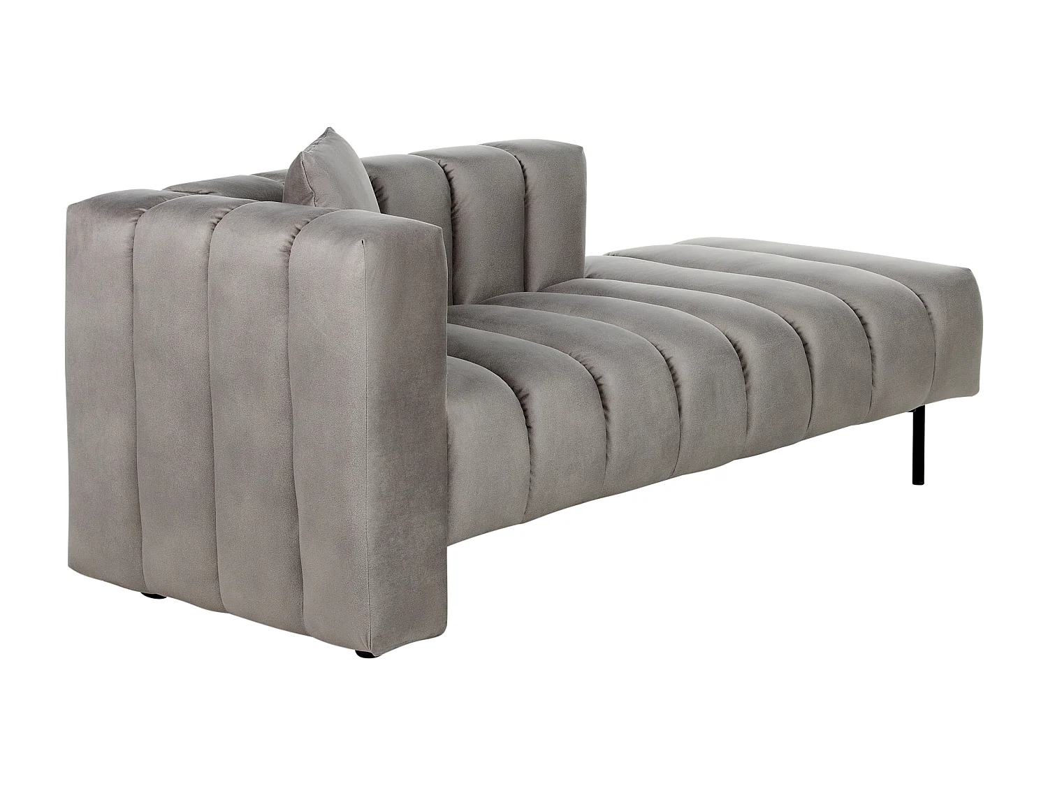 Chaise longue côté droite LANNILS Velours Taupe