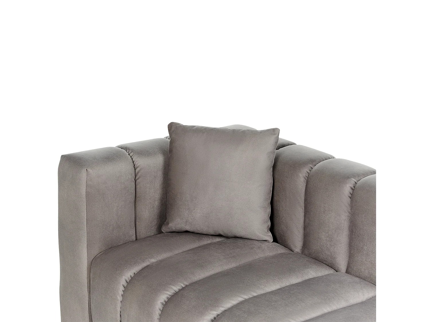 Chaise longue côté droite LANNILS Velours Taupe