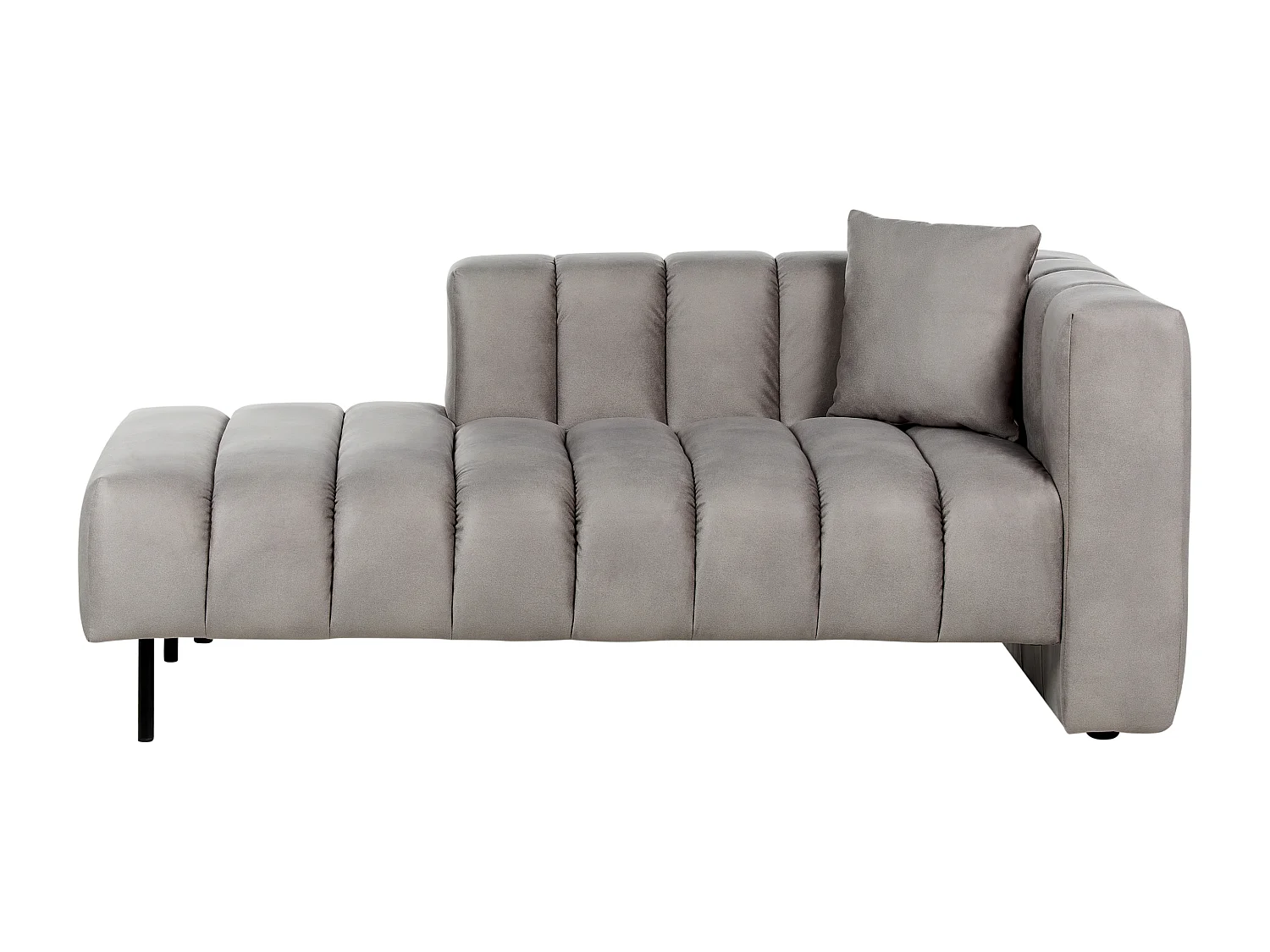 Rechtszijdige chaise longue LANNILS Fluweel Taupe
