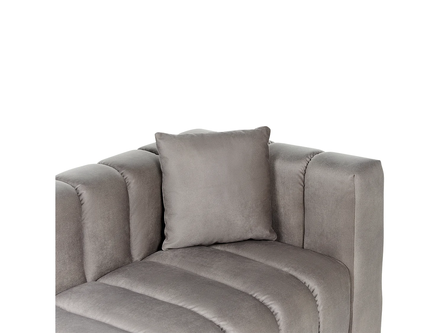 Rechtszijdige chaise longue LANNILS Fluweel Taupe