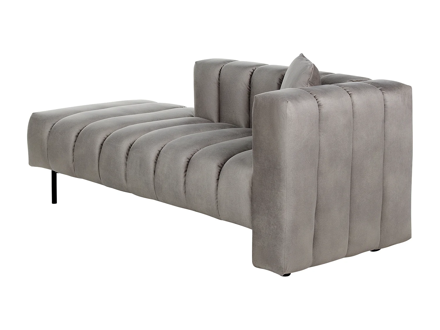 Rechtszijdige chaise longue LANNILS Fluweel Taupe