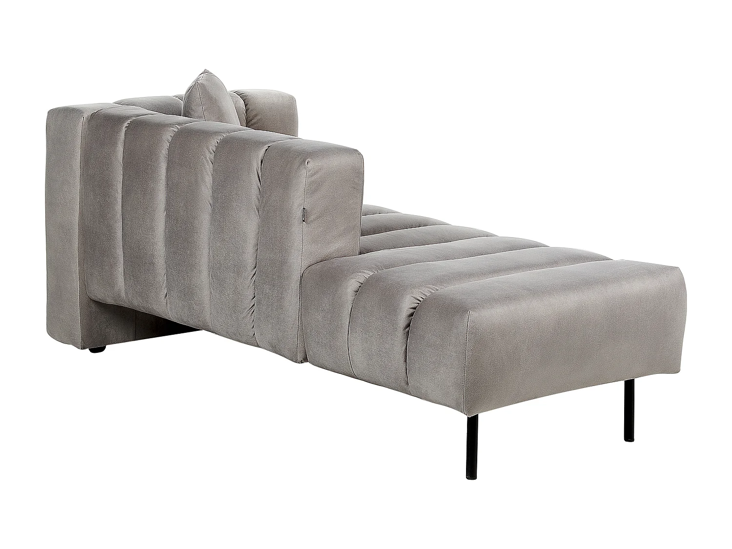 Rechtszijdige chaise longue LANNILS Fluweel Taupe