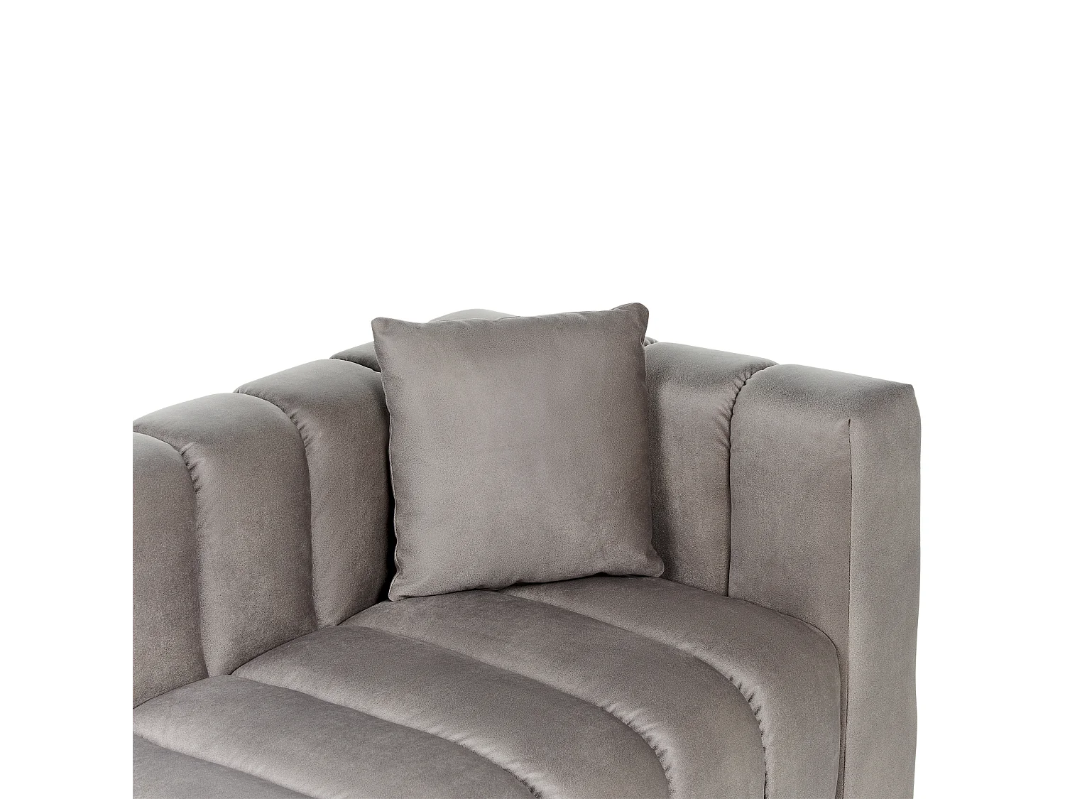 Rechtszijdige chaise longue LANNILS Fluweel Taupe