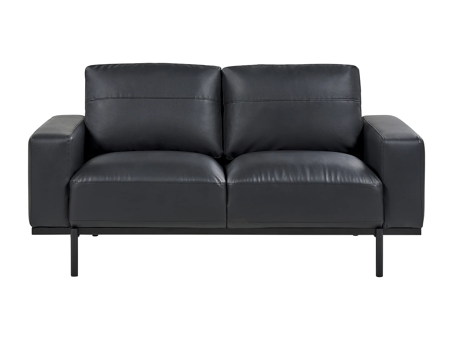 Canapé 2 places SOVIK Cuir PU Noir