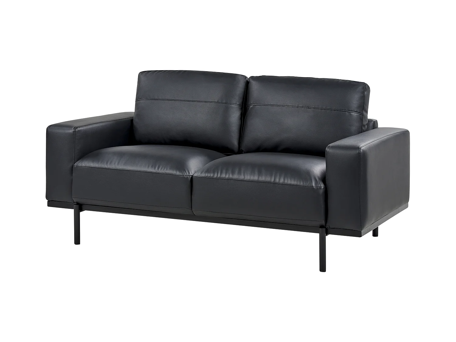 Canapé 2 places SOVIK Cuir PU Noir