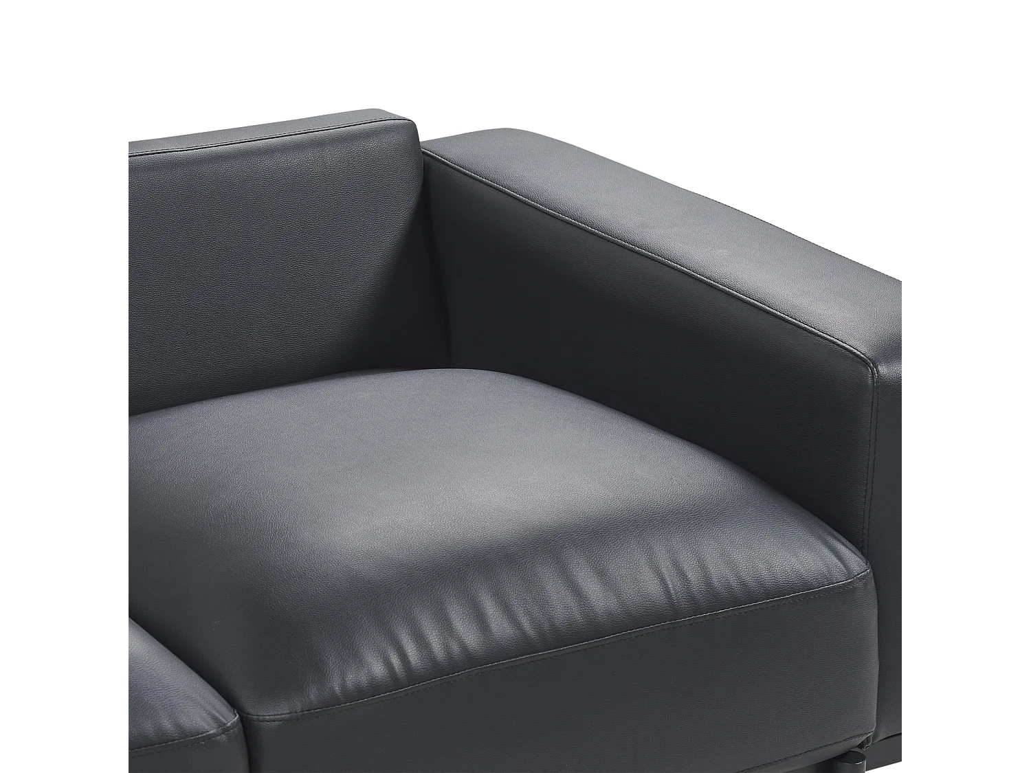 Canapé 2 places SOVIK Cuir PU Noir