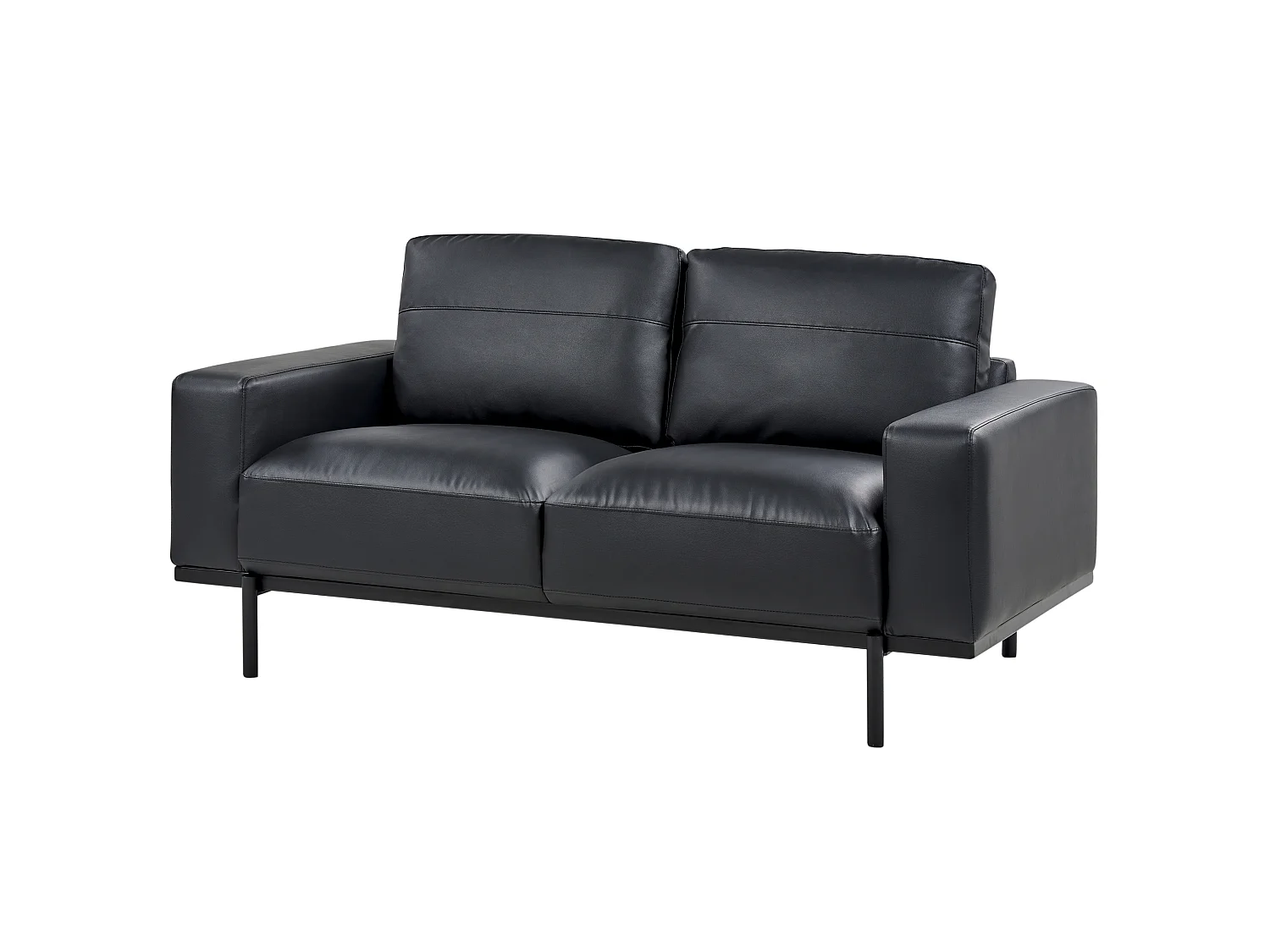 Canapé SOVIK Cuir PU Noir 2 places