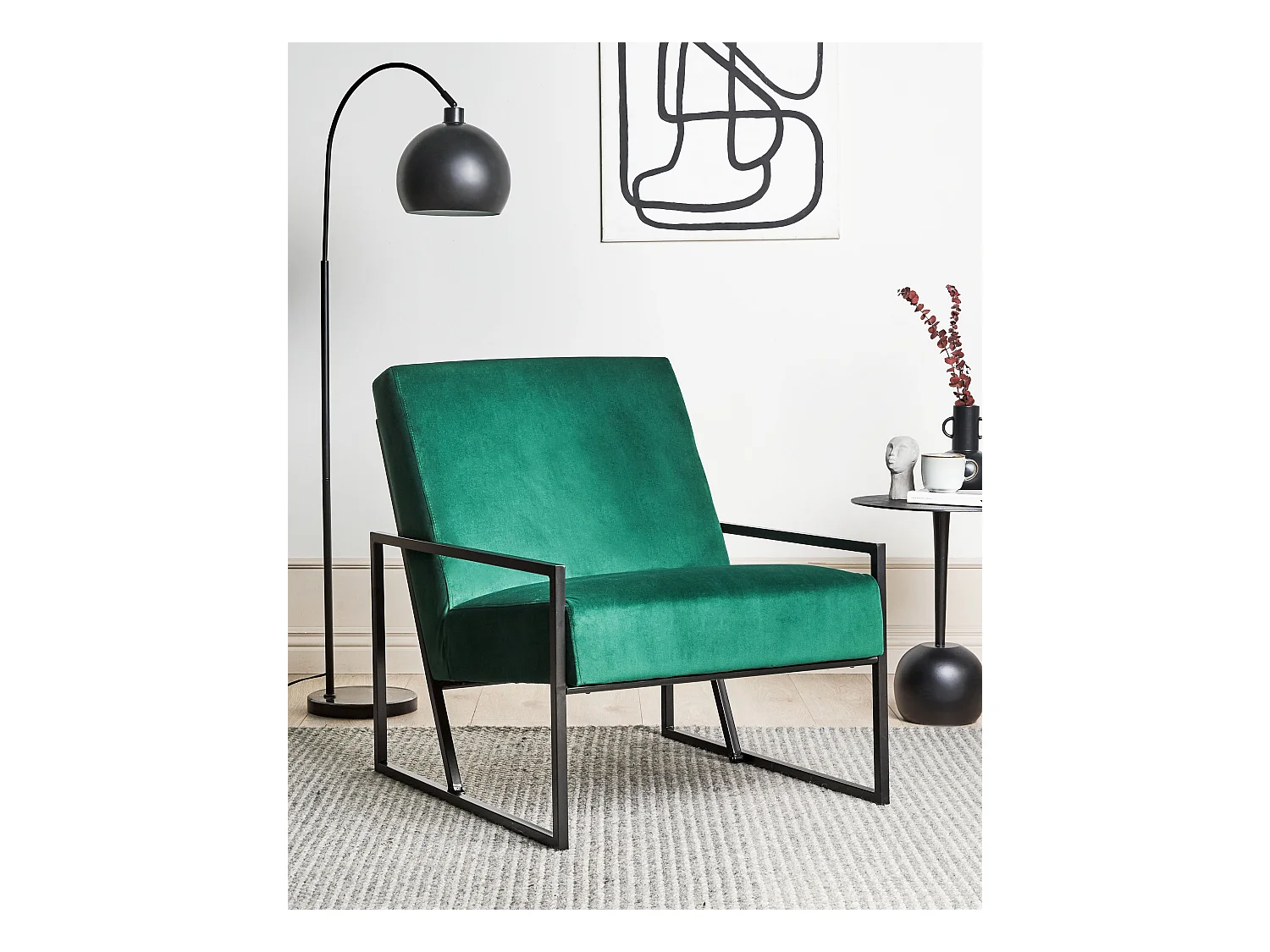 Sillón DELARY Terciopelo Verde esmeralda