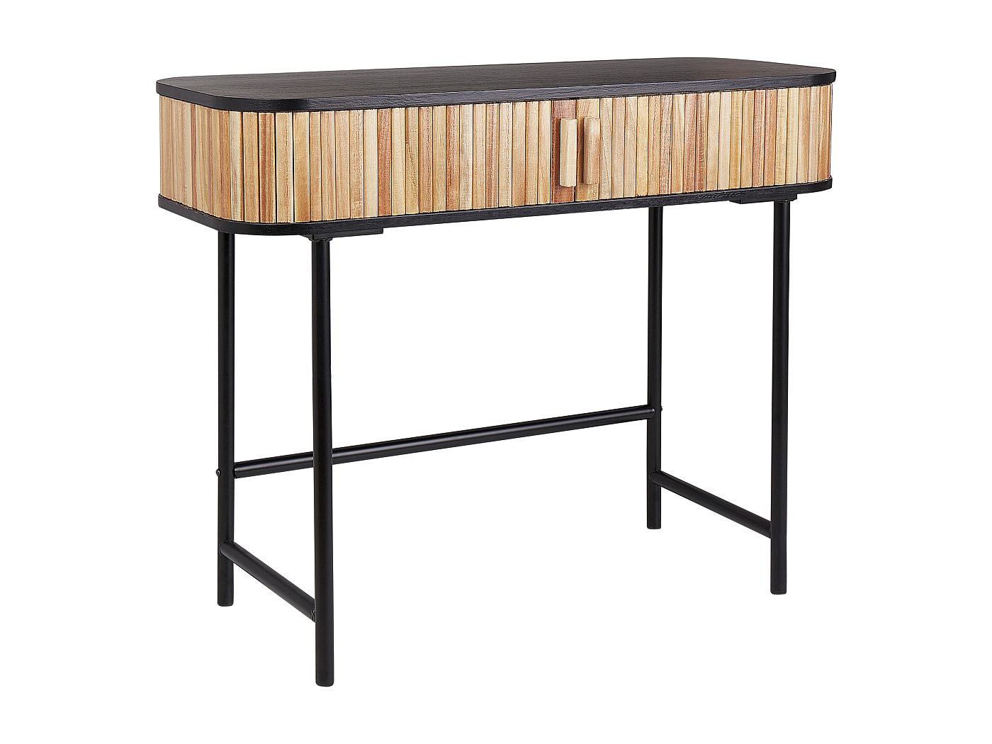 VidaXL Tavolino Consolle Nero 75x19,5x75 Cm – Legno Multistrato E Telaio In Metallo, Ideale Per Ingresso E Soggiorno