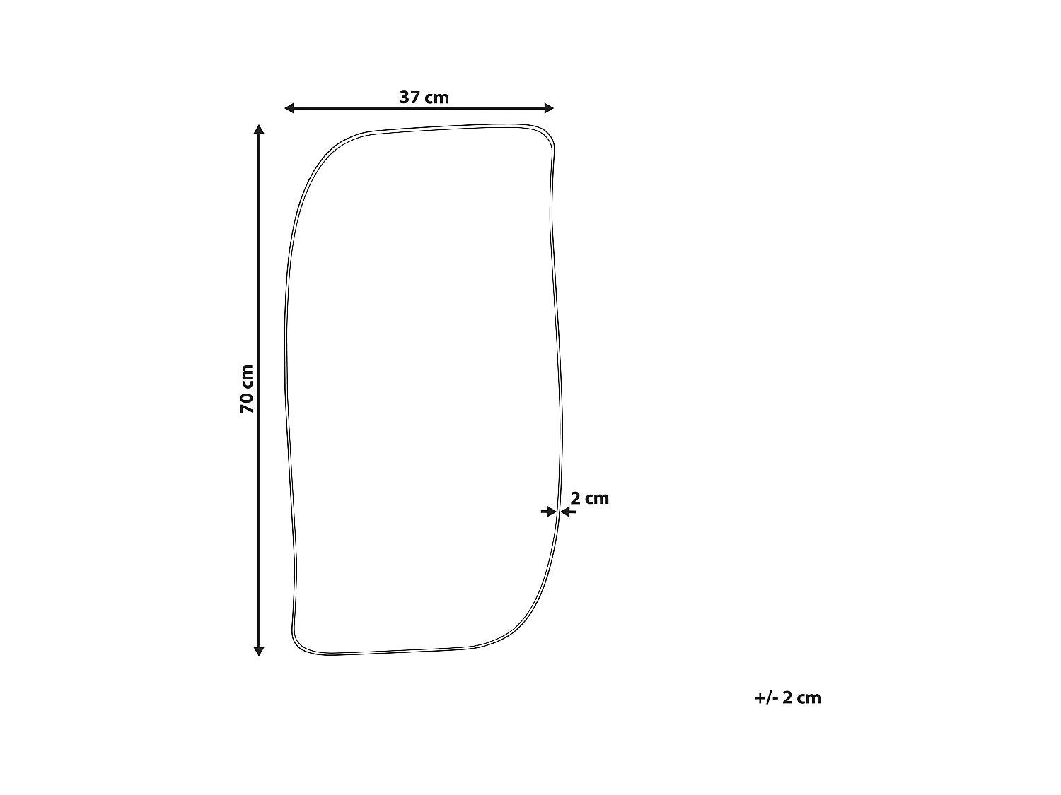 Wandspiegel MONTCLUS 37 cm 70 cm Metall Schwarz