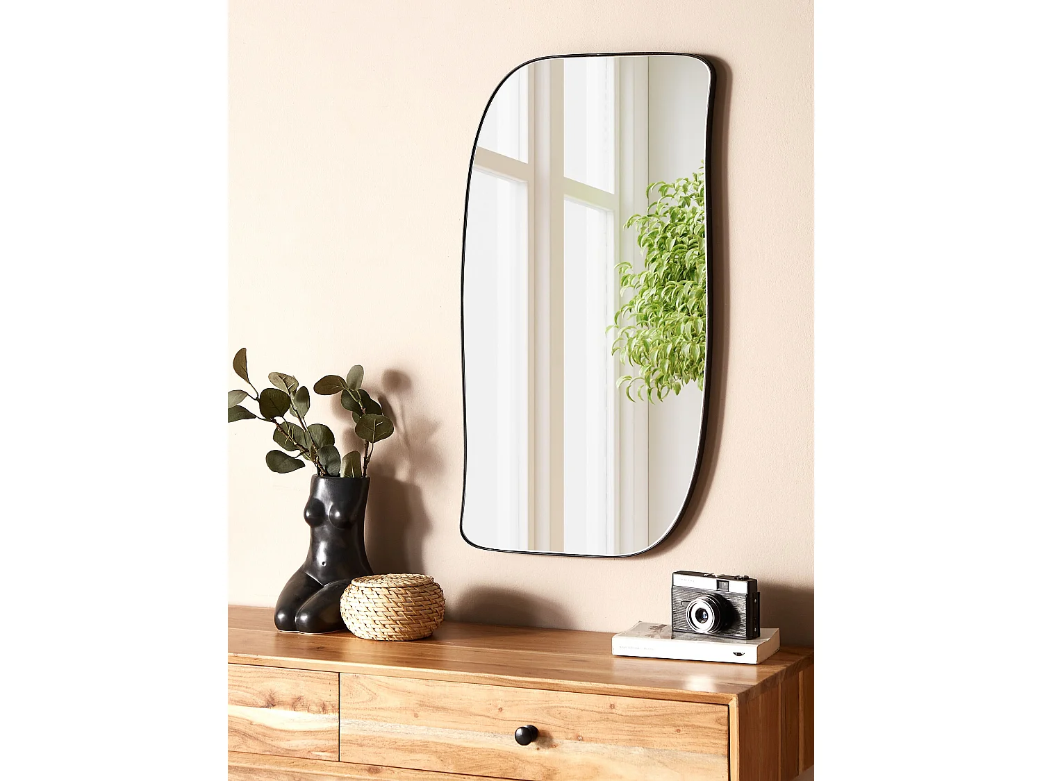 Miroir MONTCLUS 37 cm 70 cm Métal Noir
