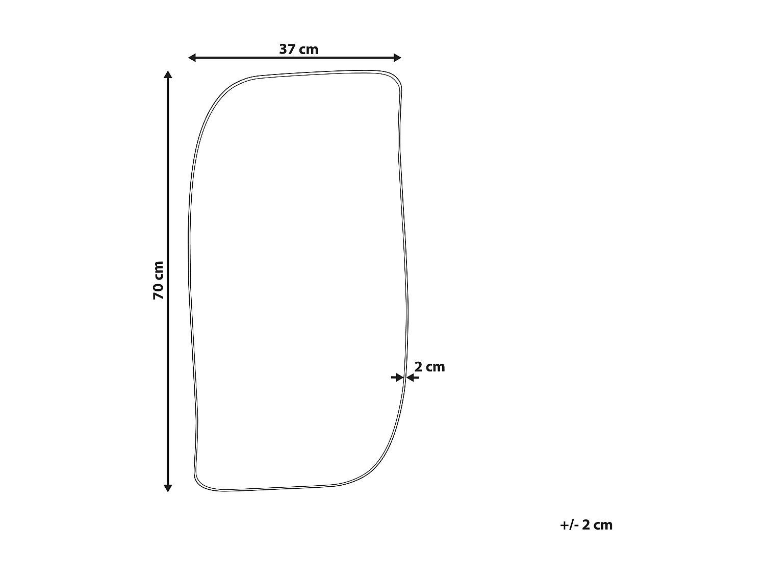 Miroir MONTCLUS 37 cm 70 cm Métal Noir