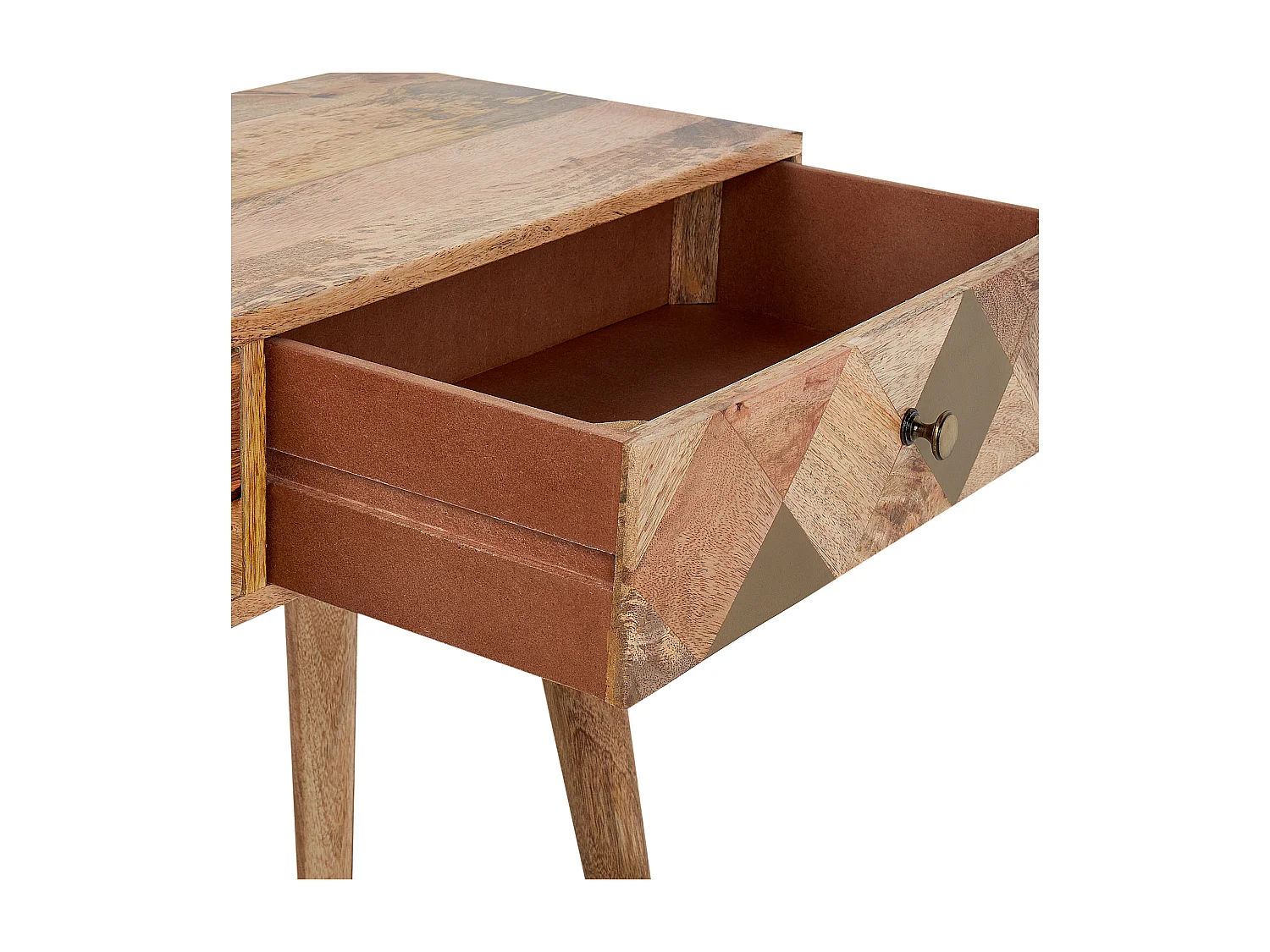 Sidetable met 2 lades lichtbruin GLENTANA