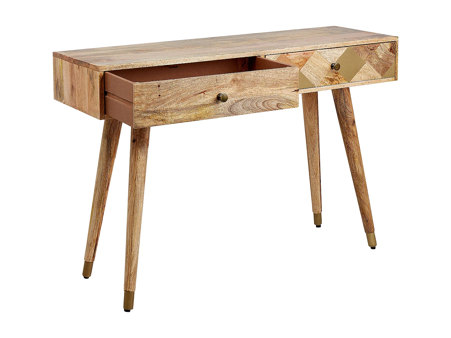 Sidetable met 2 lades lichtbruin GLENTANA