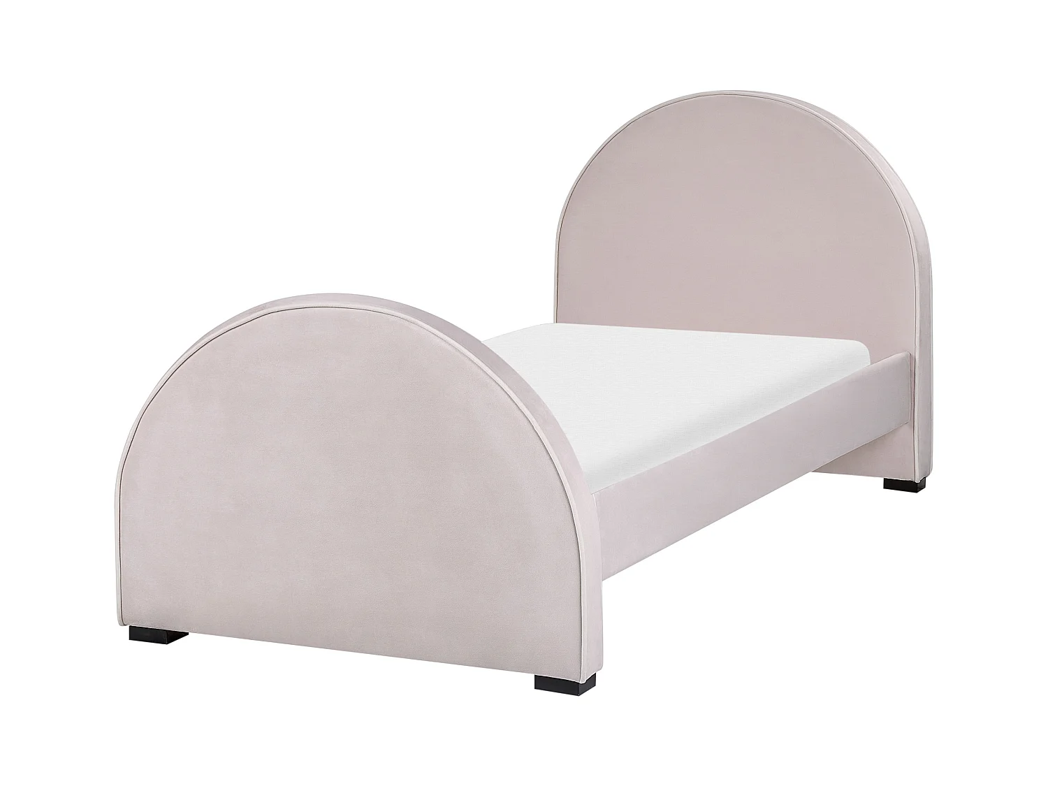 Lit d'enfant Velours NOZAY 90 x 200 cm Rose pastel